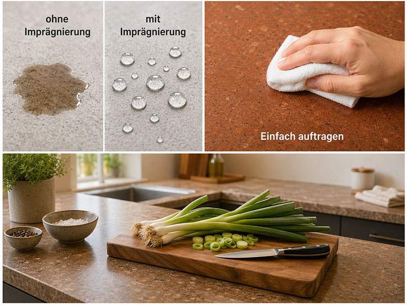 Impr&auml;gnierte Arbeitsplatte