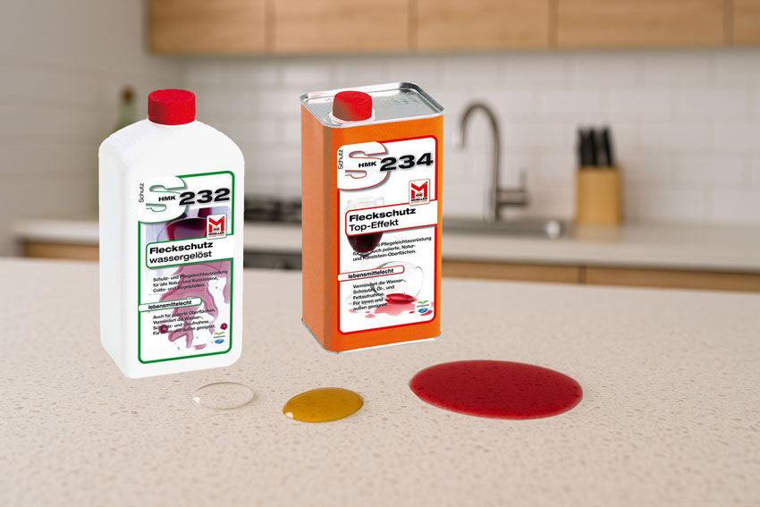 Fleckenschutz für Ihre Küchenplatte – HMK® S232 oder HMK® S234?