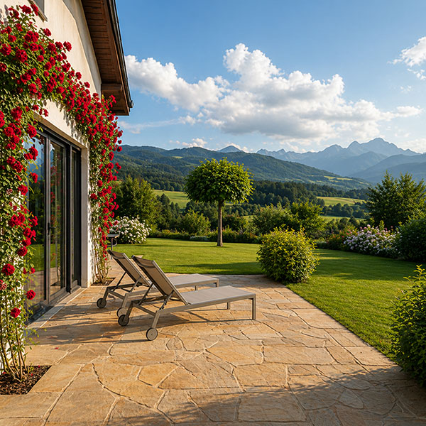 Terrasse aus Naturstein